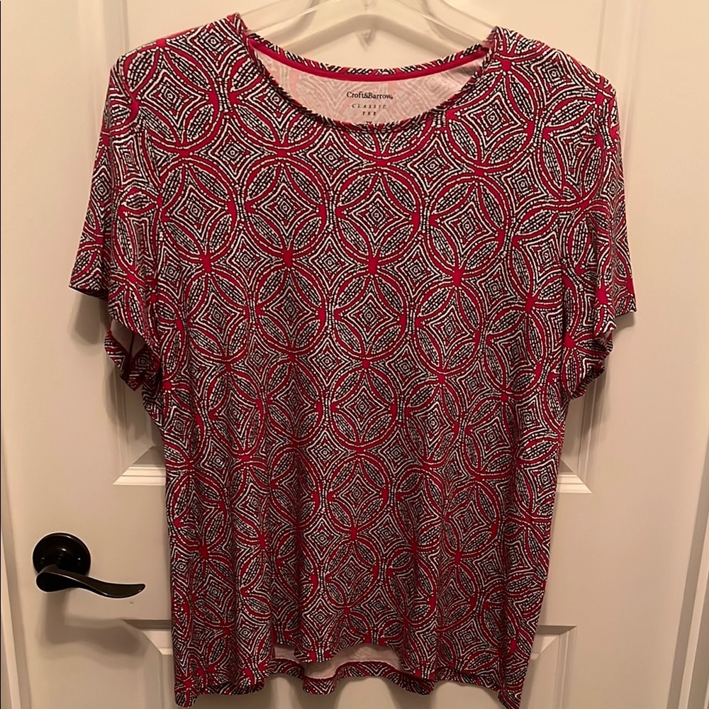 Croft & Barrow Pink Relaxed Short Sleeve Tee